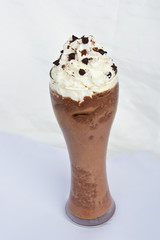 Cocoa frappe with whipping cream
