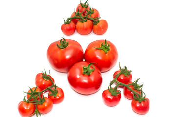 a triangle with tomatos