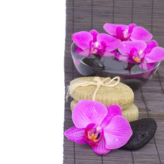 zen stones and orchid