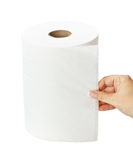 White paper towel roll