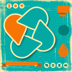 Retro Style Website Template. Vector design frame.