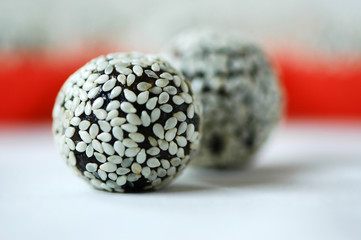 Dried fruit and nut sweets closeup