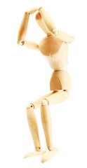 wooden mannequin isolated on white
