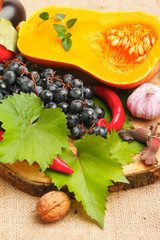 Autumn fruits and vegetables