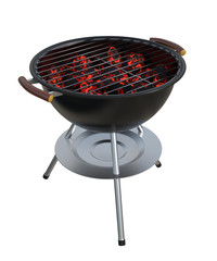 Charcoal Grill isolated. Clipping paths