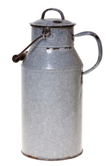 Alte emaillierte Metallmilchkanne