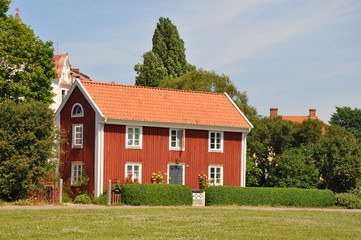 Obraz premium Schönes skandinavisches Haus in Kalmar, Schweden