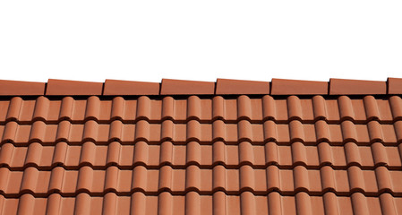 Roof tiles isolated on white background