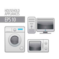 household appliances. vector icon set