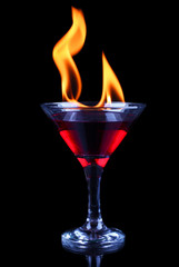 Burning cocktail