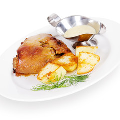 pork leg stuffed with sauerkraut