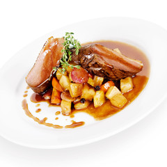 roast duck with vegetables