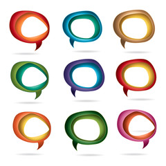 Glossy speech bubbles set vector