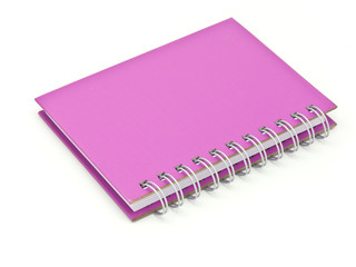 stack of ring binder book or pink notebook