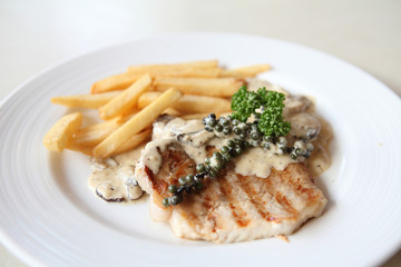 Grilled Porkchop with white sauce