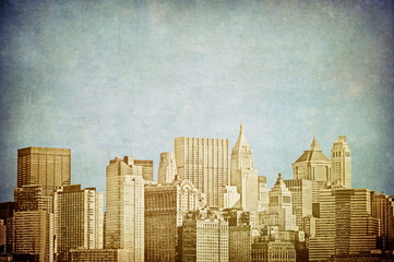 grunge image of new york skyline