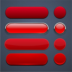 Red high-detailed modern web buttons.