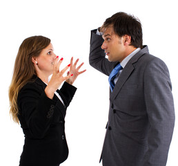 Two  business colleagues having an argument