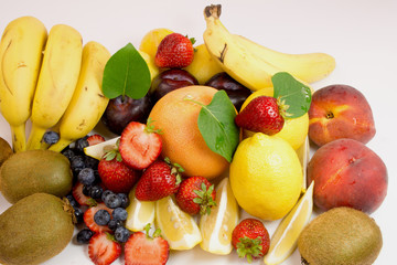 Fruit on white