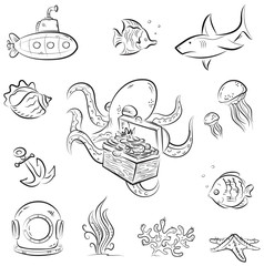 Fototapeta premium Octopus and the chest