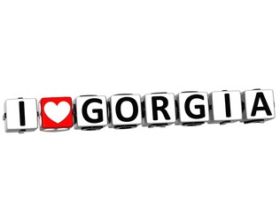 3D I Love Gorgia Button Click Here Block Text