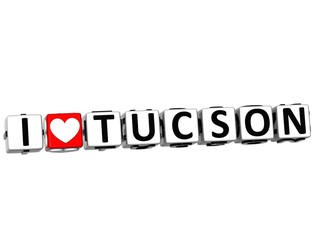 3D I Love Tucson Button Click Here Block Text