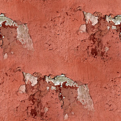 red wall plaster cracks paint seamless background texture