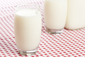Tall Organic Glass of White Milk