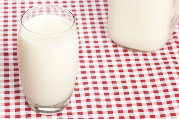 Tall Organic Glass of White Milk