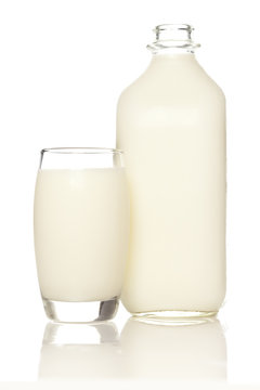 Tall Organic Glass of White Milk