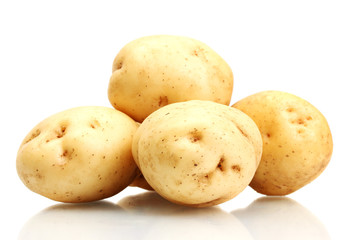 fresh potatoes isolated on white