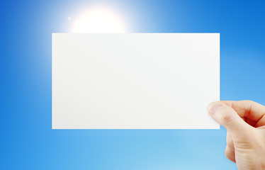 Fototapeta premium Hand holding paper