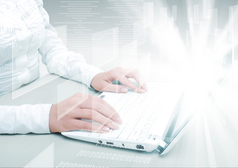Computer keyboard and social media images