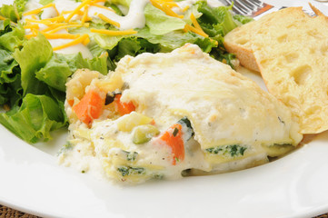 Closeup of vegetable lasagna