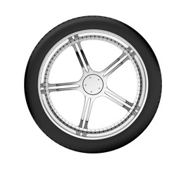 Beautiful car wheel on white background