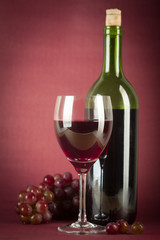 Wine Bottle and Glass
