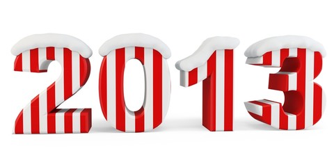 3d Happy New Year 2013 with snow