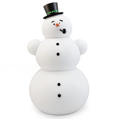 3d snowman with hat