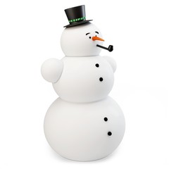 3d snowman with hat
