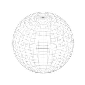Wireframe of sphere isolated on a white background