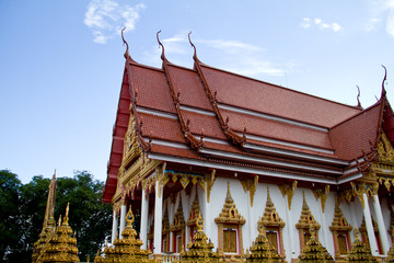 Naklejka premium Thai templ in Ubonratchathani Thailand