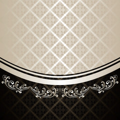 Luxury Background decorated a Vintage ornament: silver and black
