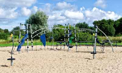 Fototapeta premium Modern climbing center for children in city park