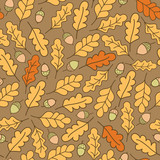 Seamless pattern with acorns and leafs #2