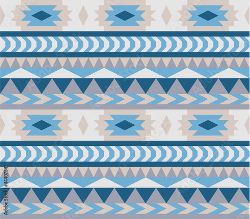 Seamless aztec pattern in blue tints