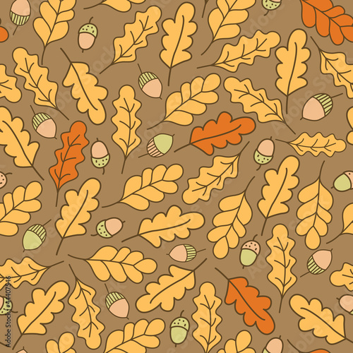 Seamless pattern with acorns and leafs #2