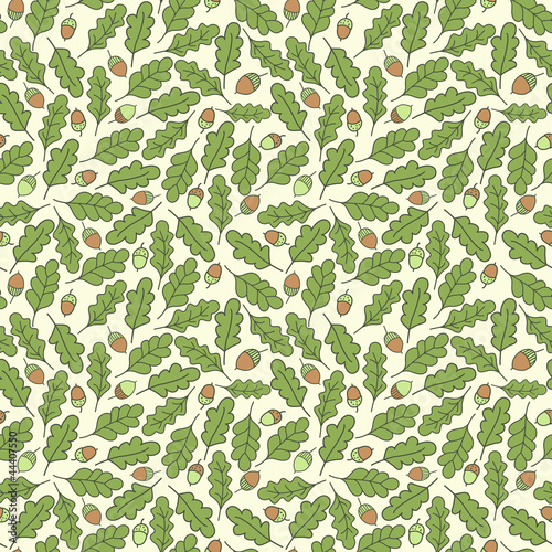 Seamless pattern with acorns and leafs #1