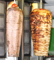Turkish doner kebab. Beef and chicken.