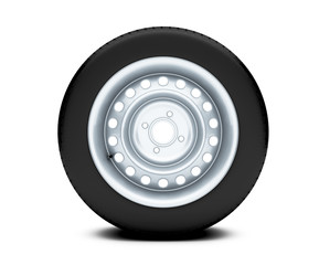 Beautiful car wheel on white background