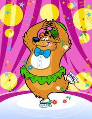 Bear on skates in a circus